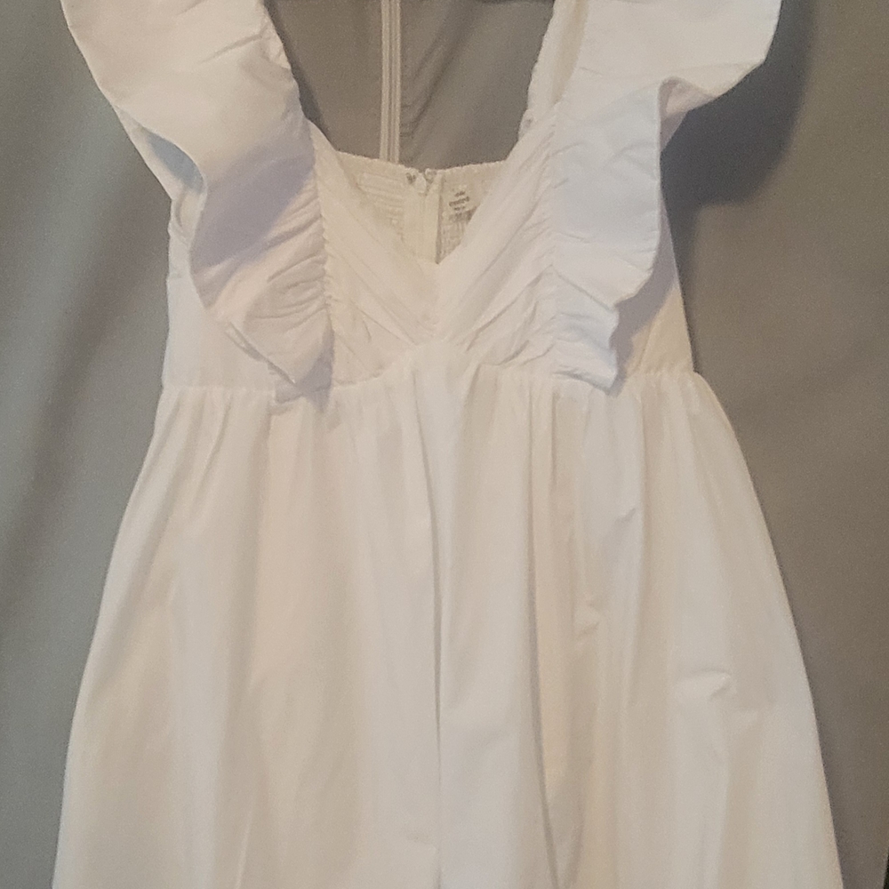 Trendy Boutique White Ruffle Dress